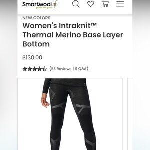 Two pairs NWOT Smartwool wool leggings! Women's XL